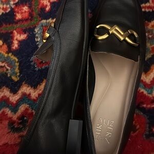 Naturalizer Black Flats with Gold Detail